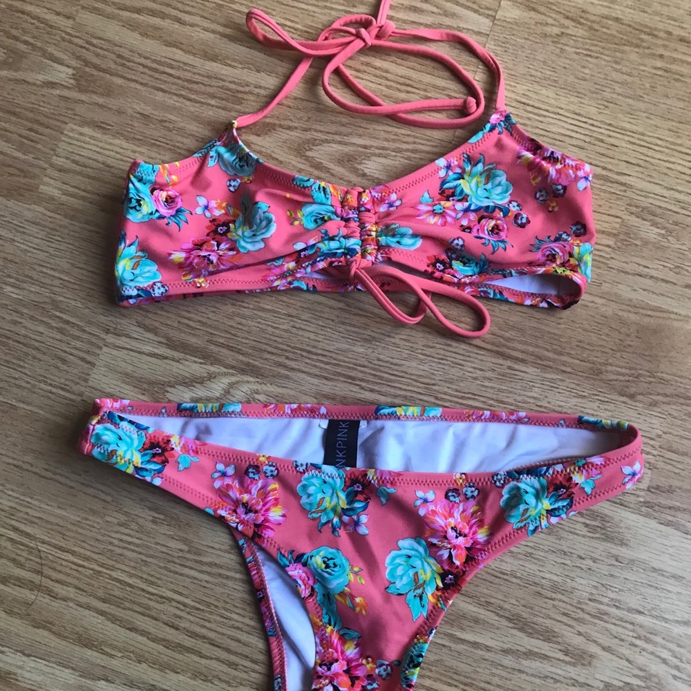 NWOT Mink Pink High Cut Floral Bikini XS
